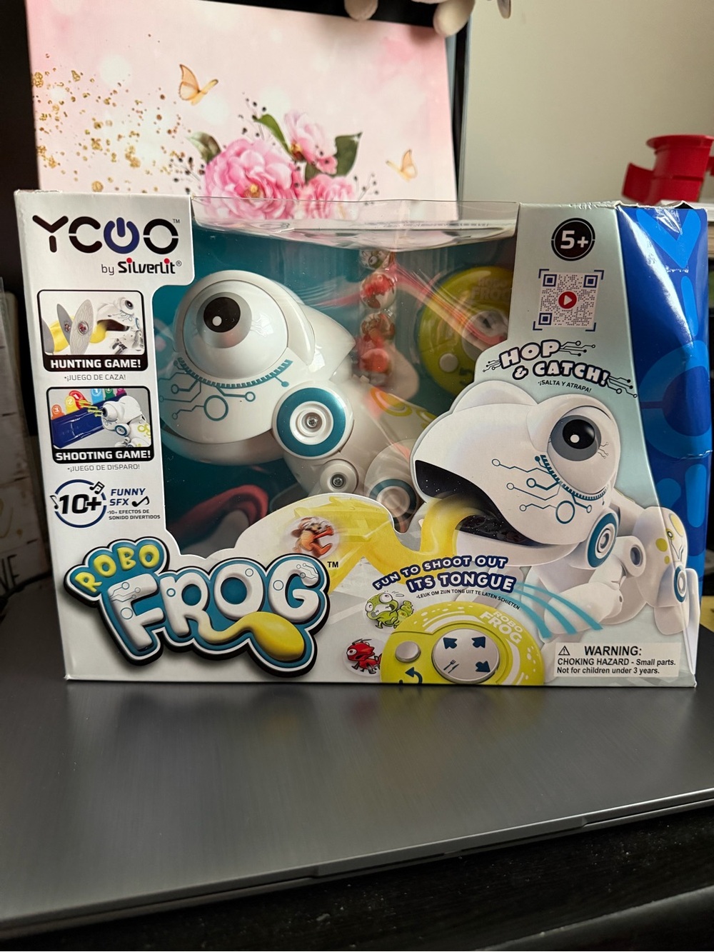 YCOO Robo Frog Interactive Toy - White and Blue